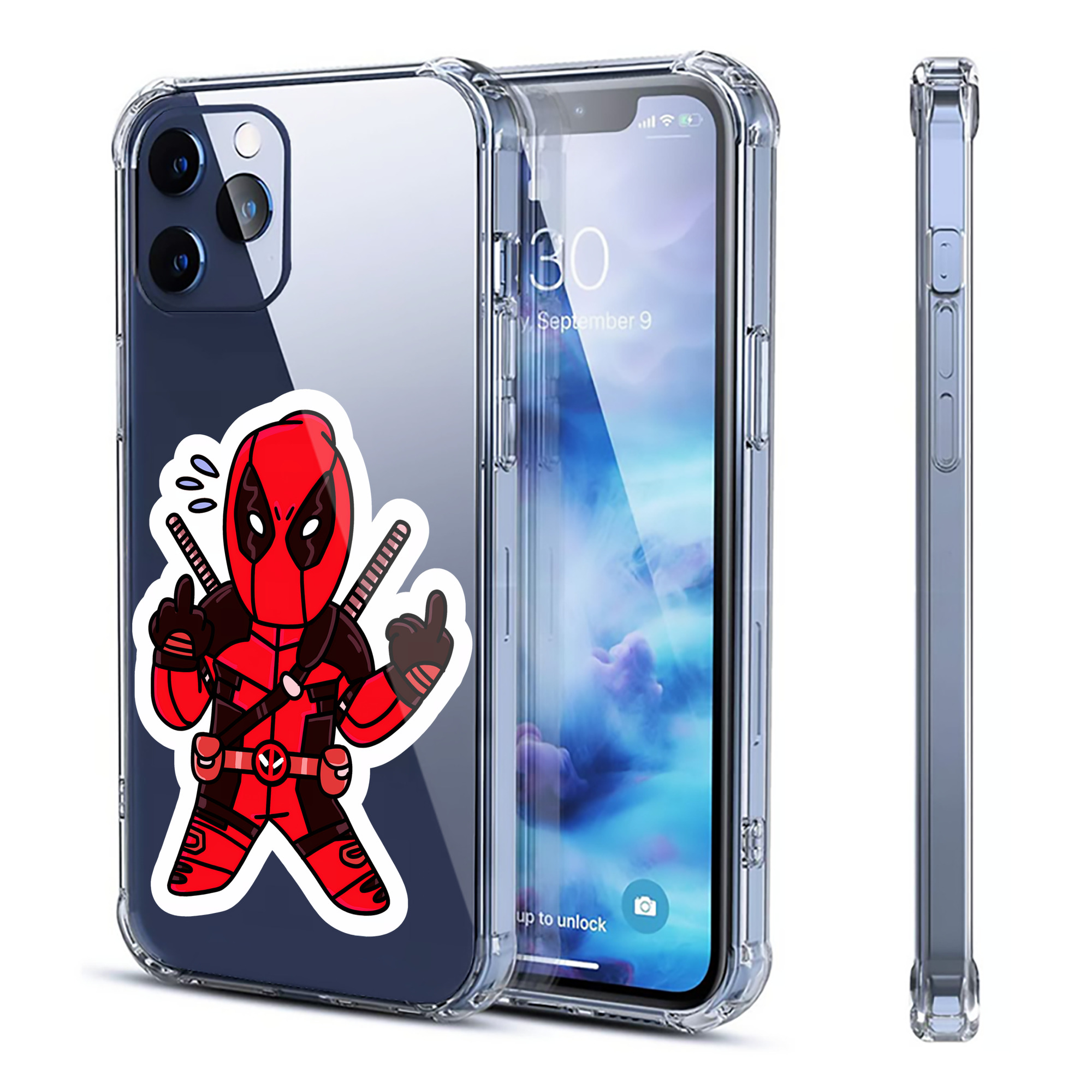 （画像用） Deadpool デッドプール 【iPhone 12シリーズ対応】透明スマホケース（クリアソフトケース）